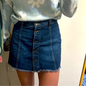 Button Up Denim Skirt